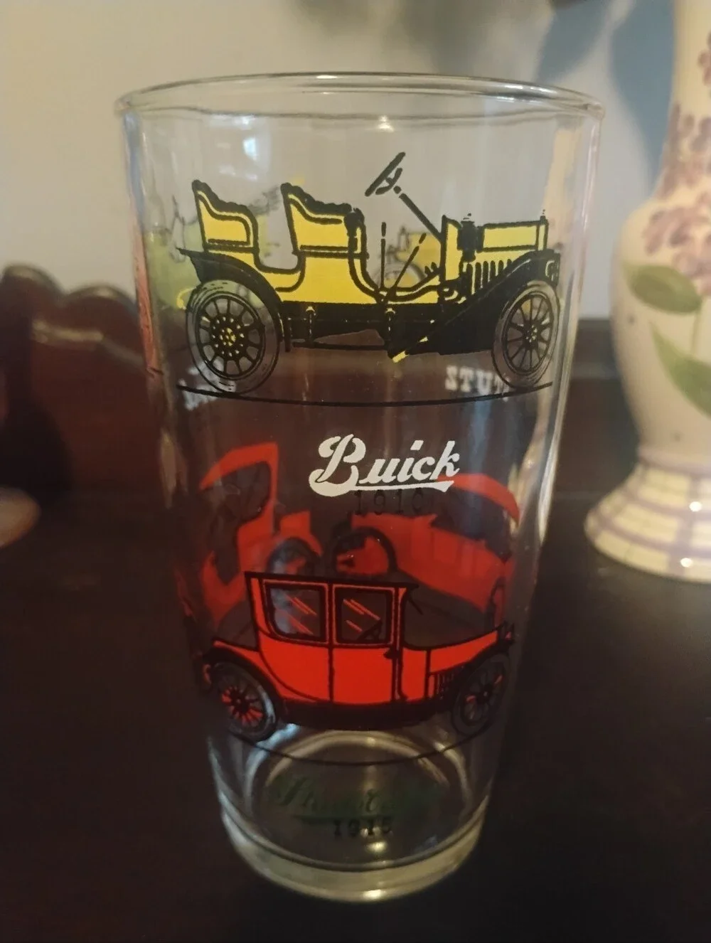 Vintage Antique Cars Tumbler Drinking Glass - Buick, Stutz, Ford, Studebaker